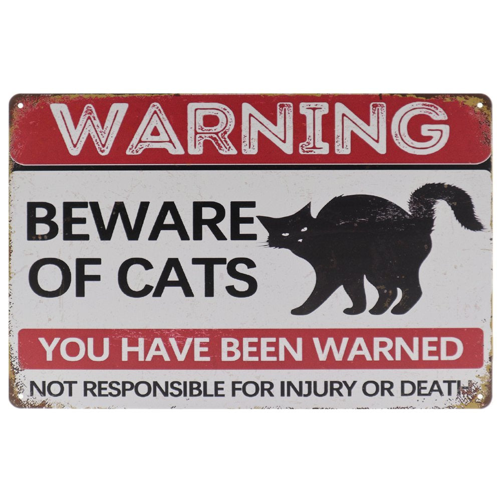 Pas op voor katten Retro Wandbord 20x30