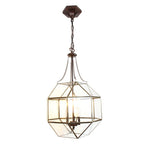 Hanglamp 30x30x170 cm transparant metaal hanglamp eettafel