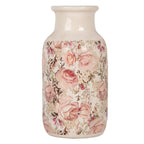 Vaas Ø 14x26 cm Beige Keramiek Bloemen