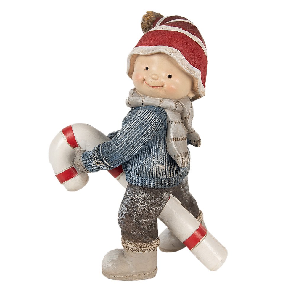 Decoratie Beeld Kind 18 cm Blauw Polyresin Kerstfiguren
