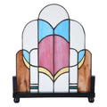 Glaspaneel Tiffany 30x3x25 cm Wit Roze Glas Glaskunst