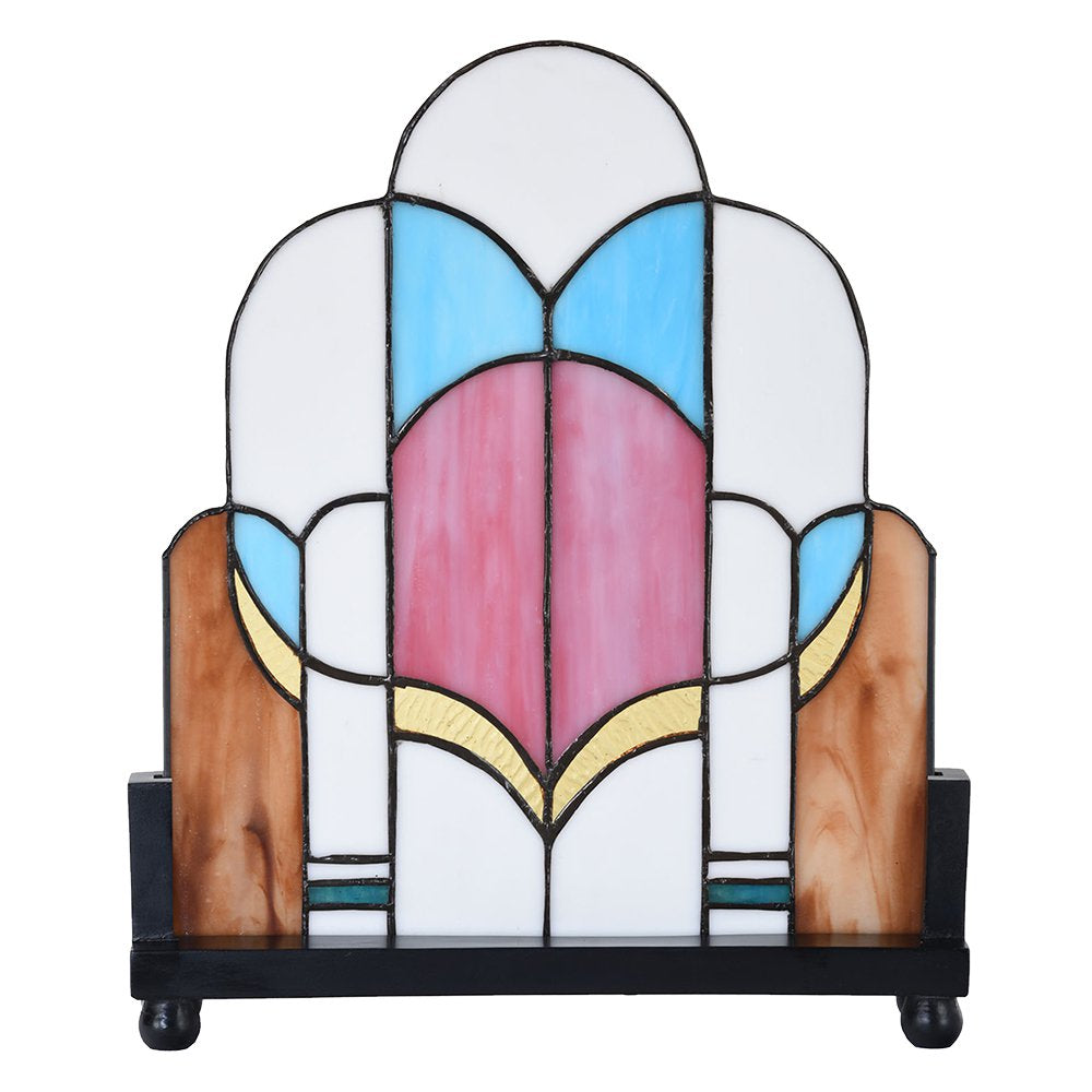 Glaspaneel Tiffany 30x3x25 cm Wit Roze Glas Glaskunst