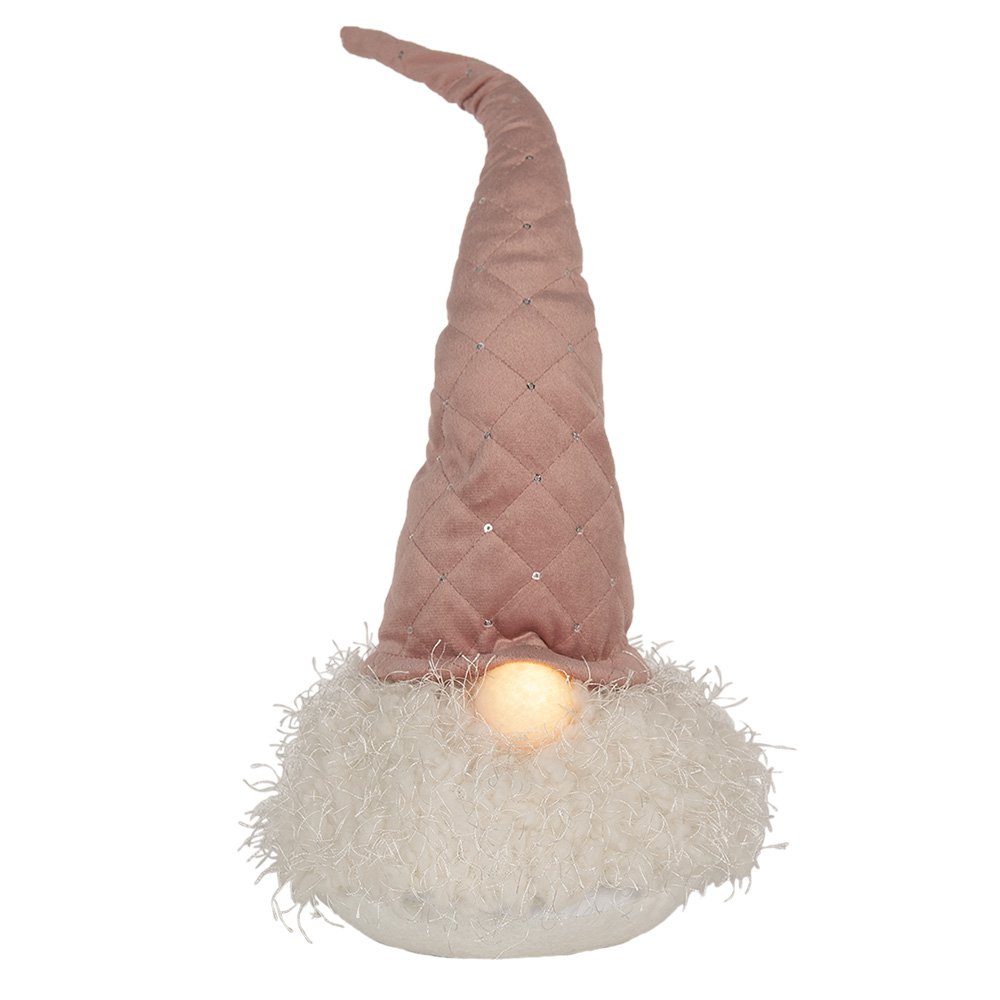 Kerstdecoratie met LED-verlichting Kabouter 44 cm Roze Synthetisch Kerstfiguren