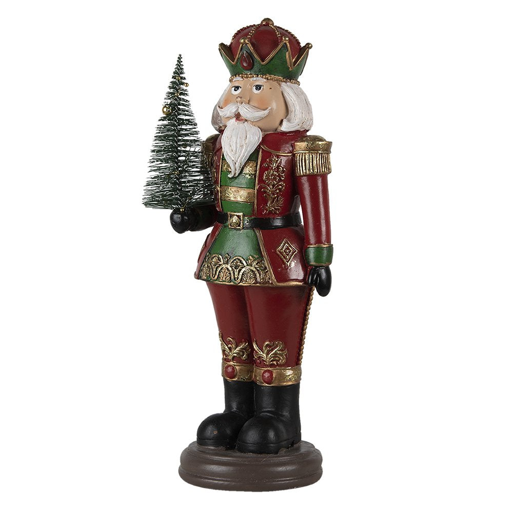 Beeld Notenkraker 13x10x32 cm Rood Kunststof Kerstdecoratie