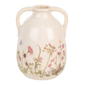 Vaas Ø 16x22 cm Beige Roze Keramiek Bloemen