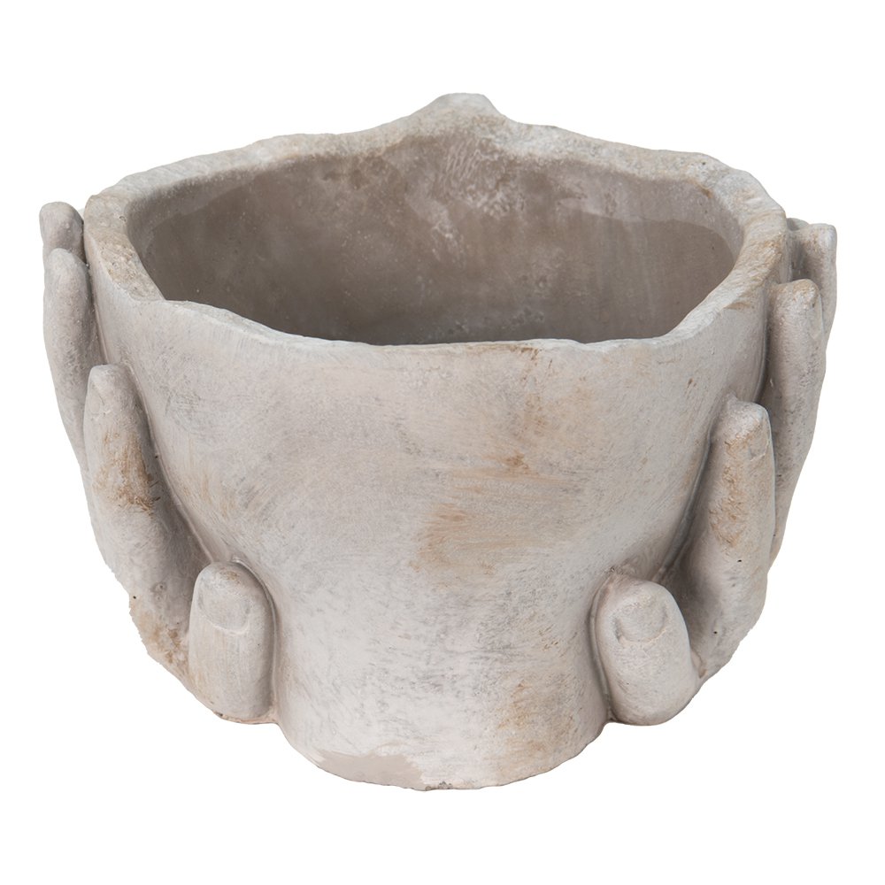 Bloempot Hoofd Ø 15x13 cm Beige Steen plantenpot