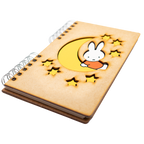 Duurzaam Houten Notitieboek – Komoni – Nijntje op de Maan – Miffy–on–the-Moon – Gerecycled papier – Navulbaar