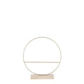 Metalen deko ring op houten voet met spijlen 30cm goud