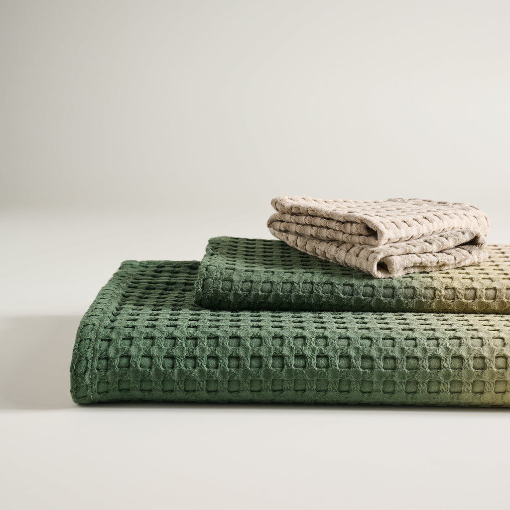 Katoenen bamboe wafelhanddoek - Dip Dye badset