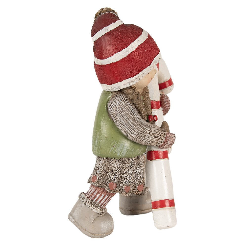 Decoratie Beeld Kind 18 cm Groen Polyresin Kerstfiguren