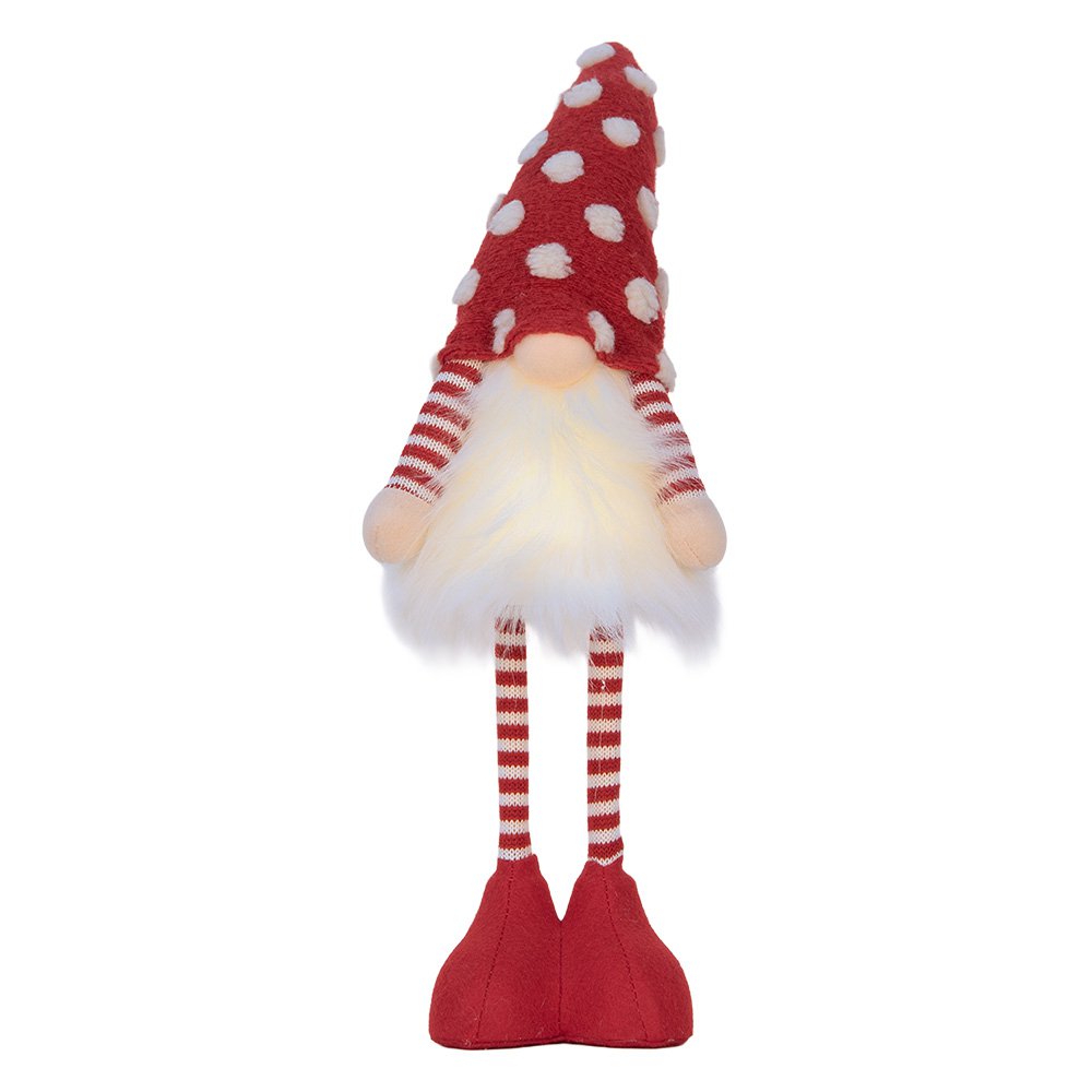 Kerstdecoratie met LED-verlichting Kabouter 8x12x56 cm Rood Synthetisch