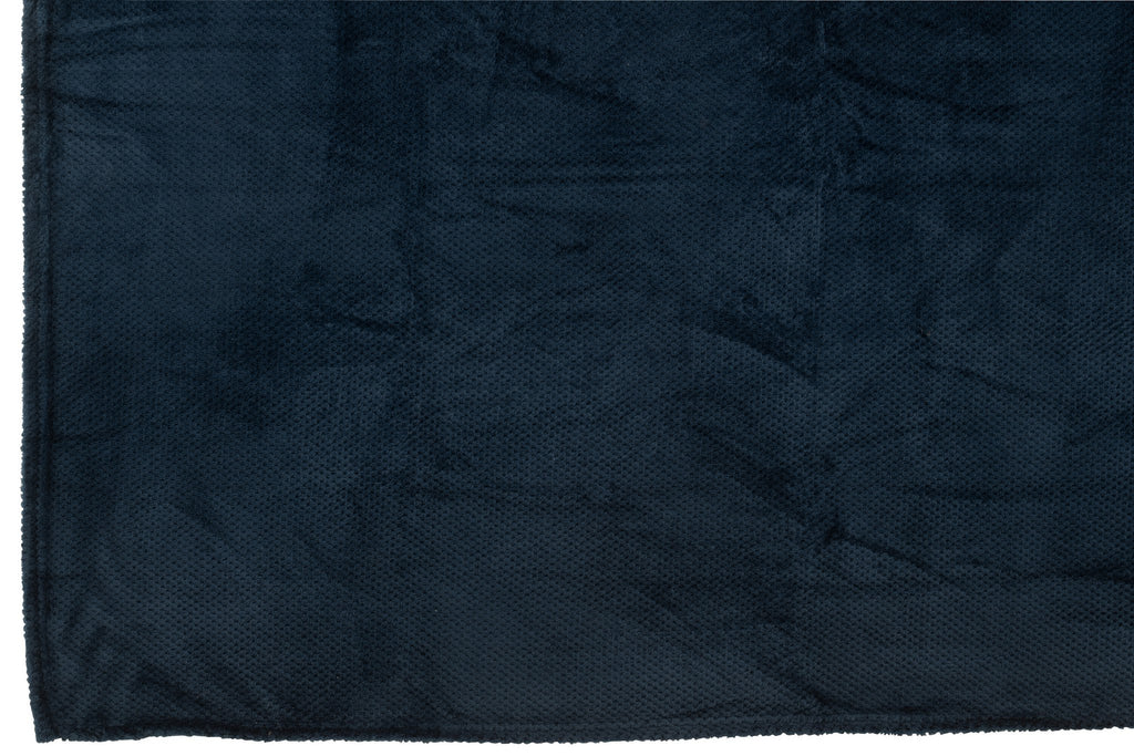 J-Line deken Snuggle - polyester - donkerblauw