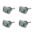 Deurknop set van 4 4 cm transparant Glas Meubelknop