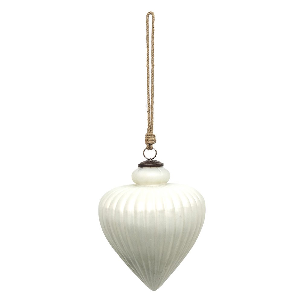 Kerstbal xl Ø 17 cm Wit Glas Kerstdecoratie