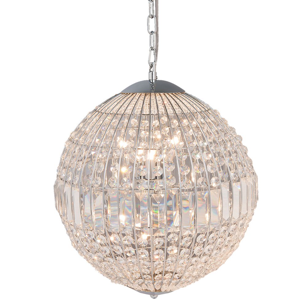 Kroonluchter Ø 40x48 cm Zilverkleurig Metaal Hanglamp