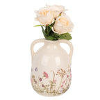 Vaas Ø 14x18 cm Beige Roze Keramiek Bloemen