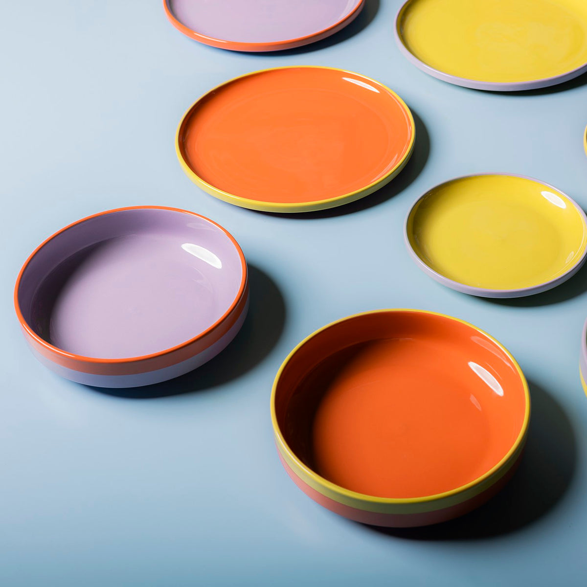 Bord 26xH2,5cm oranje/groen Duo