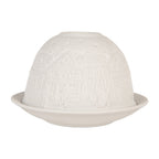 Waxinelichthouder Ø 12x8 cm Wit Porselein Huizen