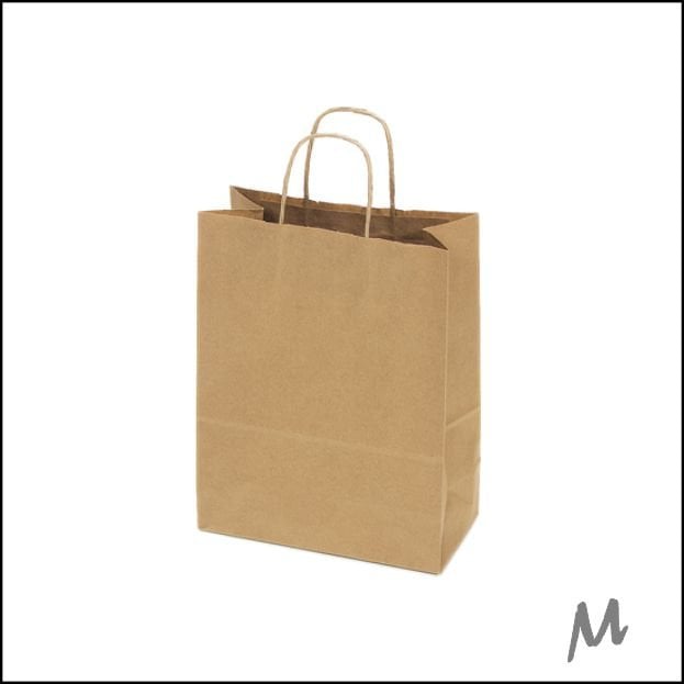 Papieren tas S – Bruin kraft (100 stuks)
