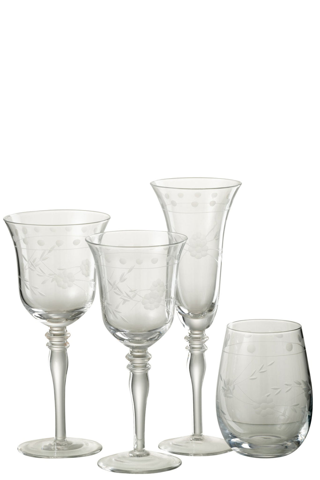 J-Line Gegraveerd champagneglas - glas - transparant