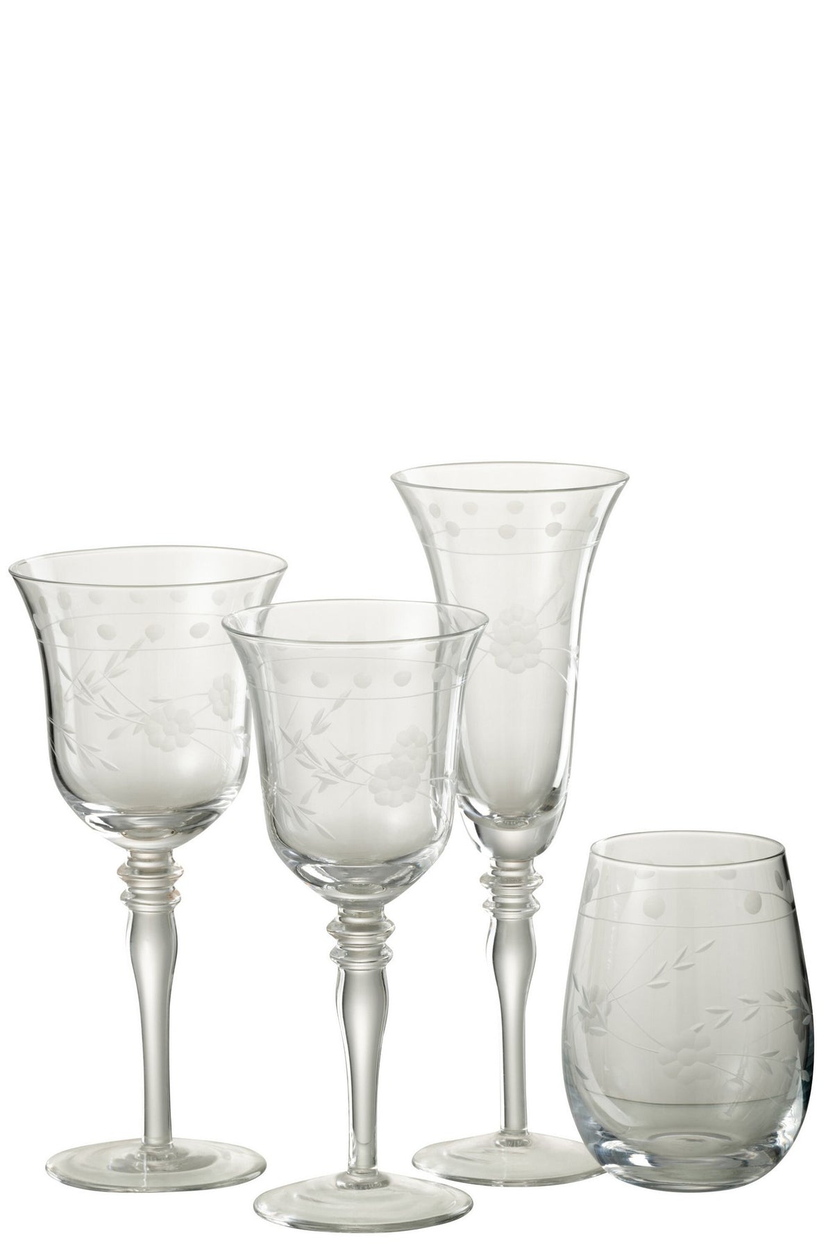 J-Line Gegraveerd champagneglas - glas - transparant