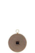 J-Line klok Kyr - rotan - naturel/wit - small - Ø 48 cm