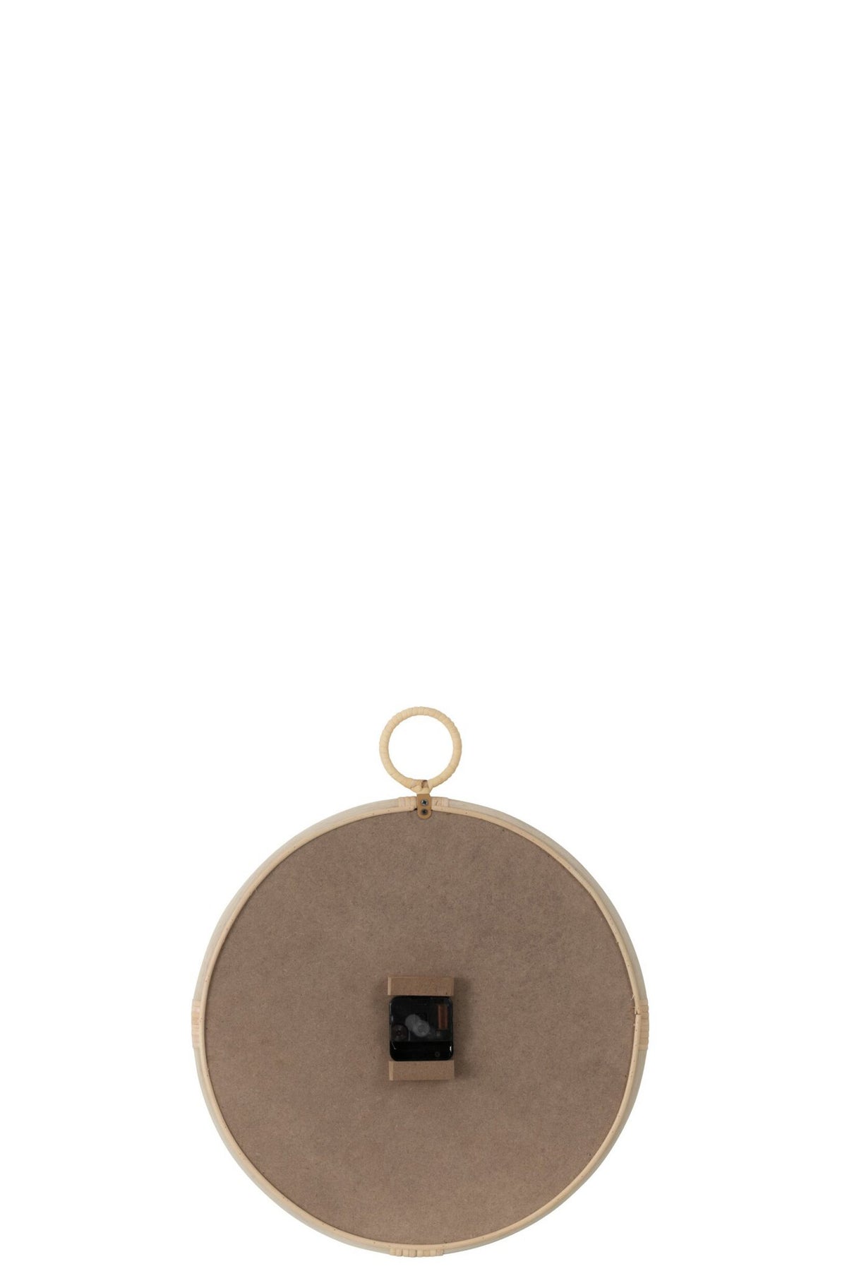 J-Line klok Kyr - rotan - naturel/wit - small - Ø 48 cm