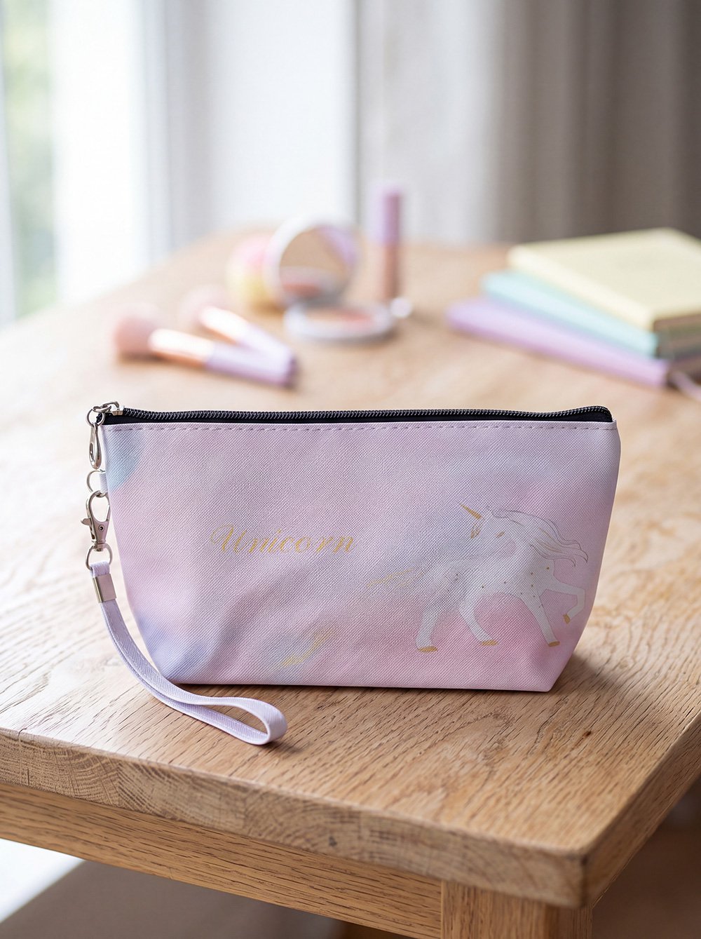 Toilettas Dames 23x13 cm Roze Polyester Eenhoorn