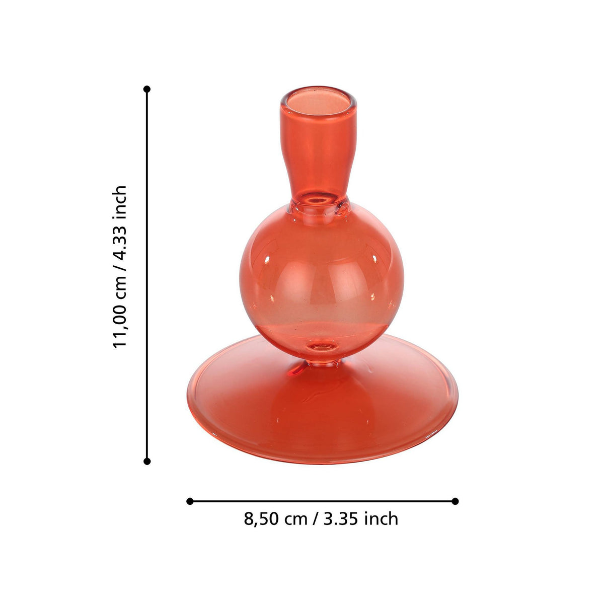 Candlestick Molume Rood 8,5x11cm