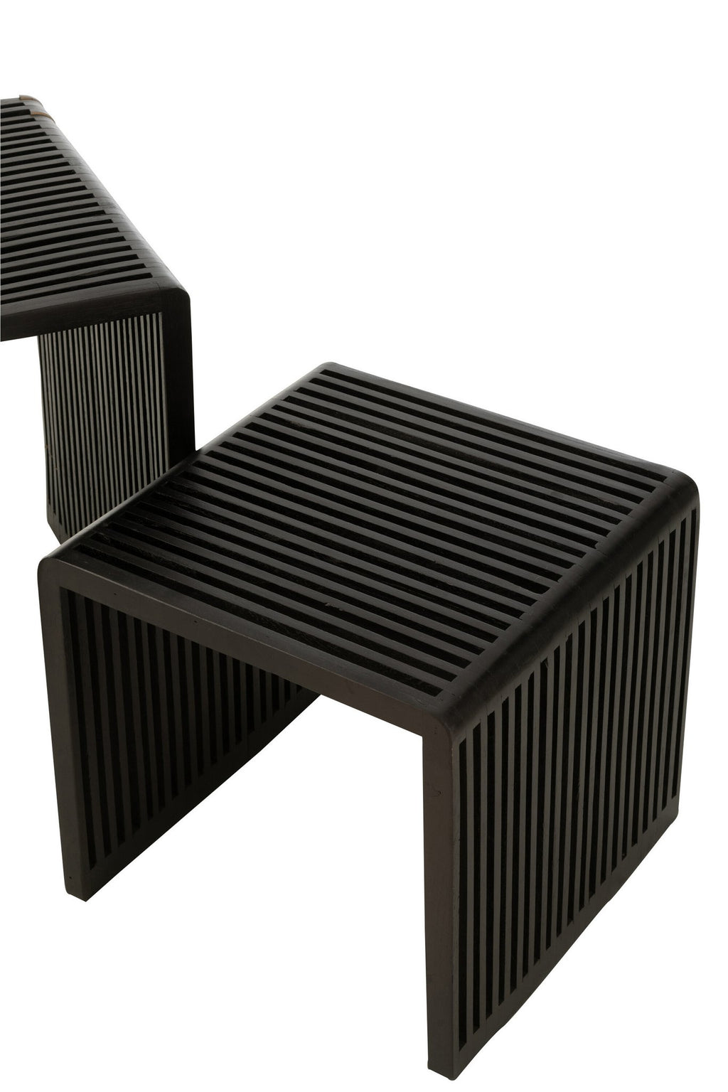 J-Line bijzettafel Kubus - hout - zwart - set van 2
