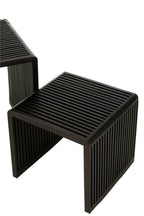 J-Line bijzettafel Kubus - hout - zwart - set van 2