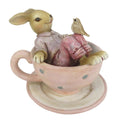 Beeld Konijn 10x8x8 cm Bruin Roze Kunststof