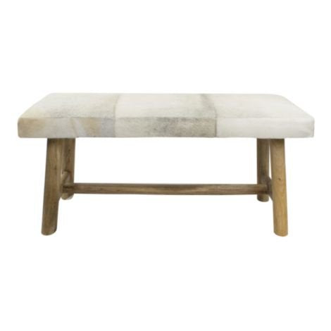 Bank chalet koe grijs 95cm