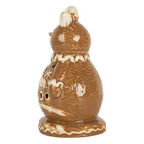 Kerstdecoratie Sneeuwpop 9x7x13 cm Bruin Keramiek