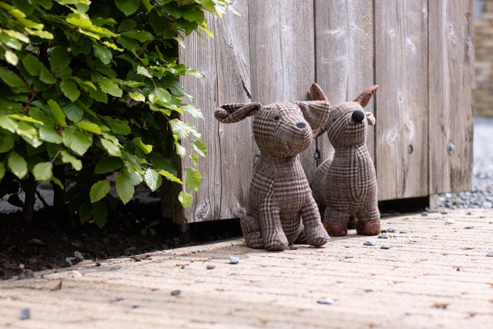 Deurstopper hond zit ruit 21x16x26 cm