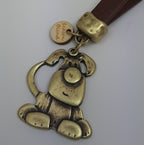 I love dogs! sleutelhanger vintage bruin brons
