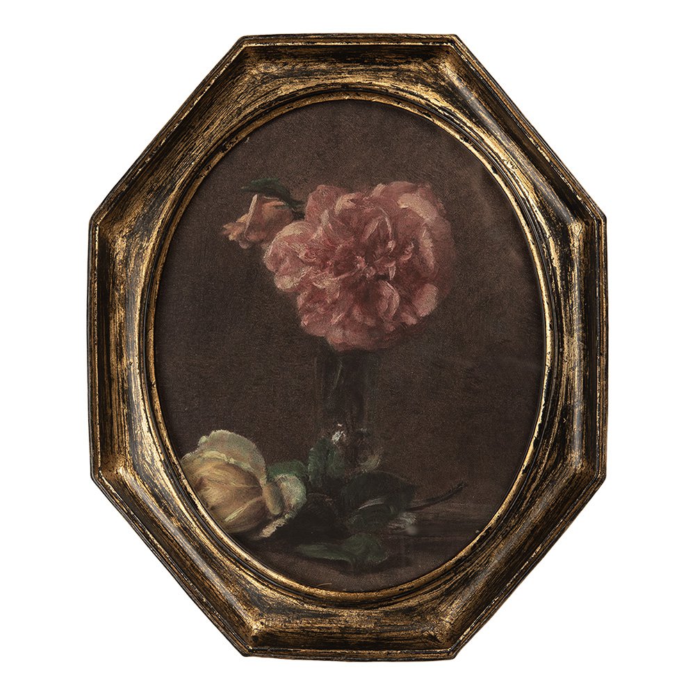 Schilderij 25x3x30 cm Zwart Kunststof Bloemen