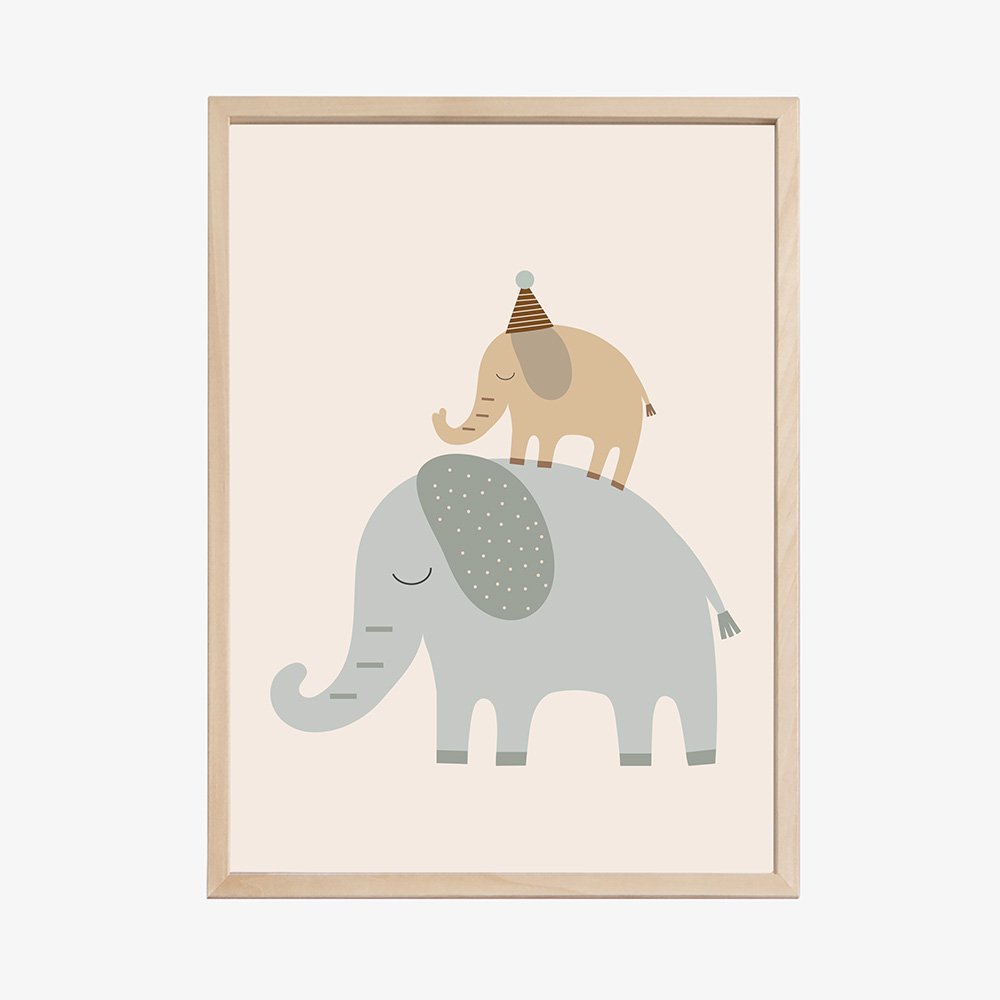 Kinderposter Mama en ik - Beige, Eco-papier en verpakking