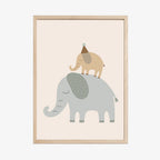 Kinderposter Mama en ik - Beige, Eco-papier en verpakking