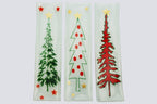 Kerst U-vorm lange set van 3 42x11 groene, rode en witte kerstbomen set van 3