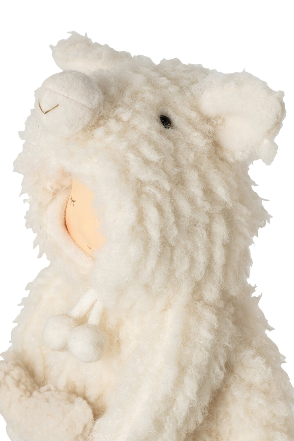 J-Line Kind met schaap - polyester - wit