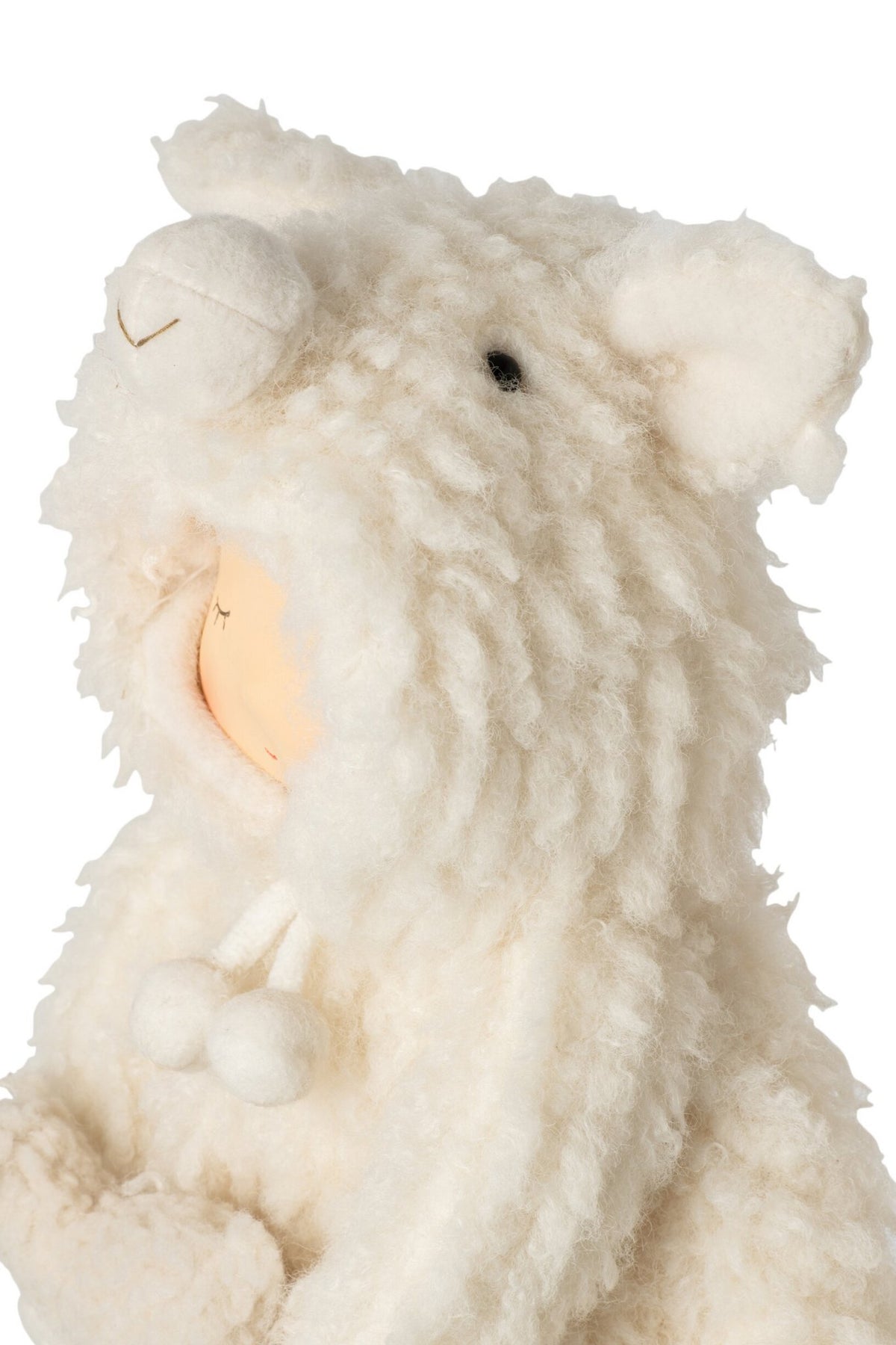 J-Line Kind met schaap - polyester - wit