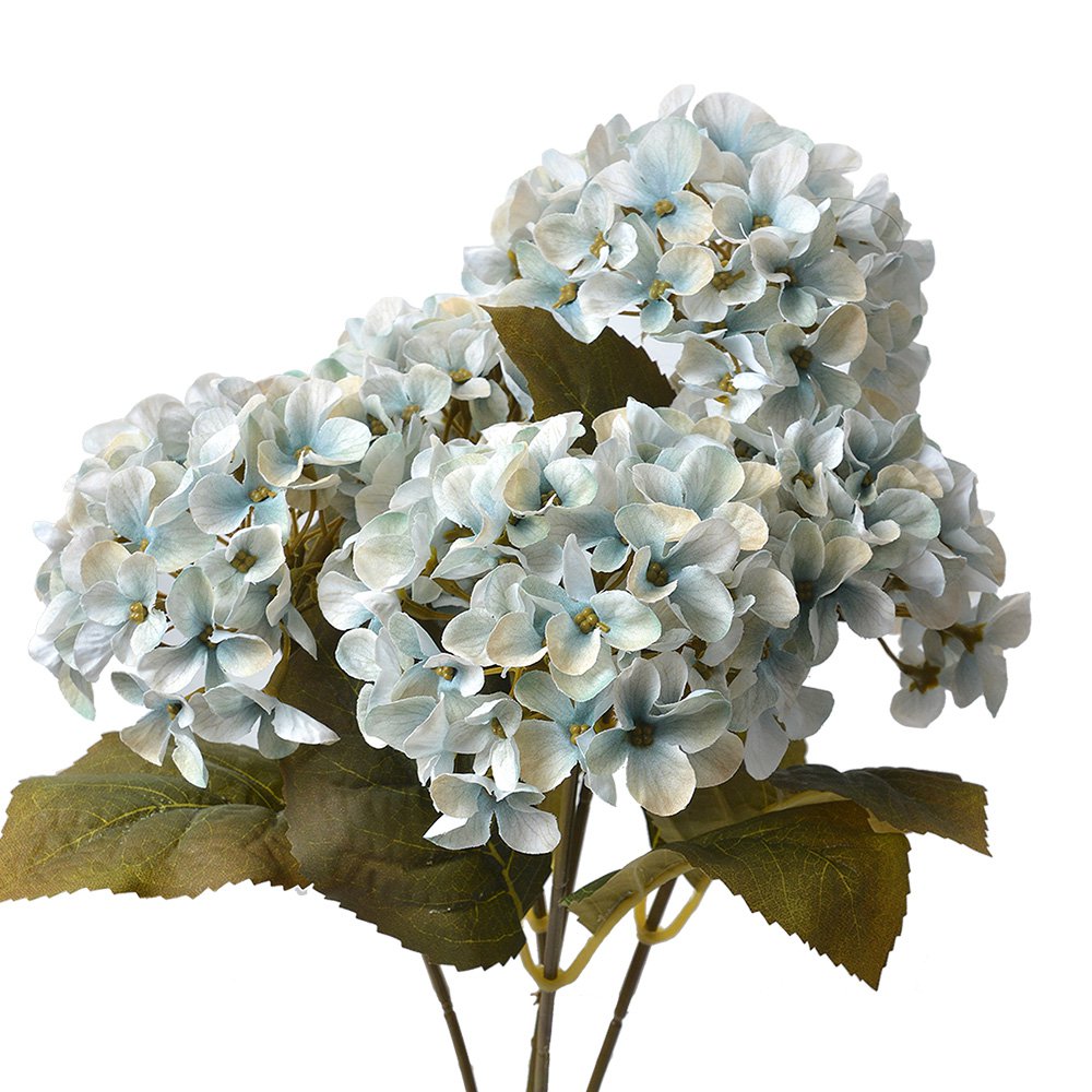 Kunstbloem Hortensia 45 cm Blauw Kunststof Kunstplant