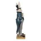 Beeld Konijn 30 cm Beige Blauw Polyresin Paasdecoratie