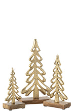 J-Line decoratie boom Op Voet - aluminium/hout - goud - large