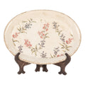 Onderbord 25x18x3 cm Beige Roze Keramiek Bloemen