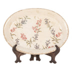 Onderbord 25x18x3 cm Beige Roze Keramiek Bloemen