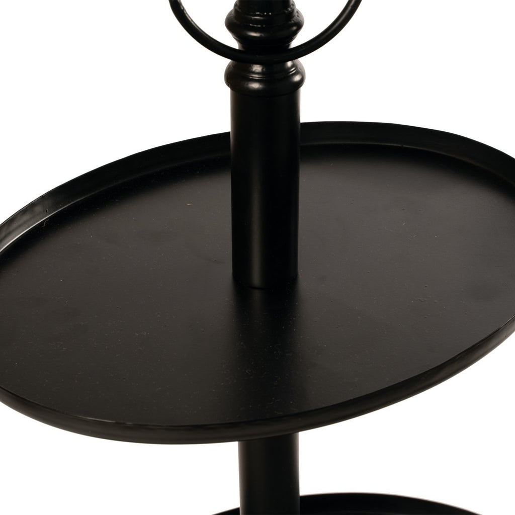 Etagère ovaal 3 lagen zwart 100cm
