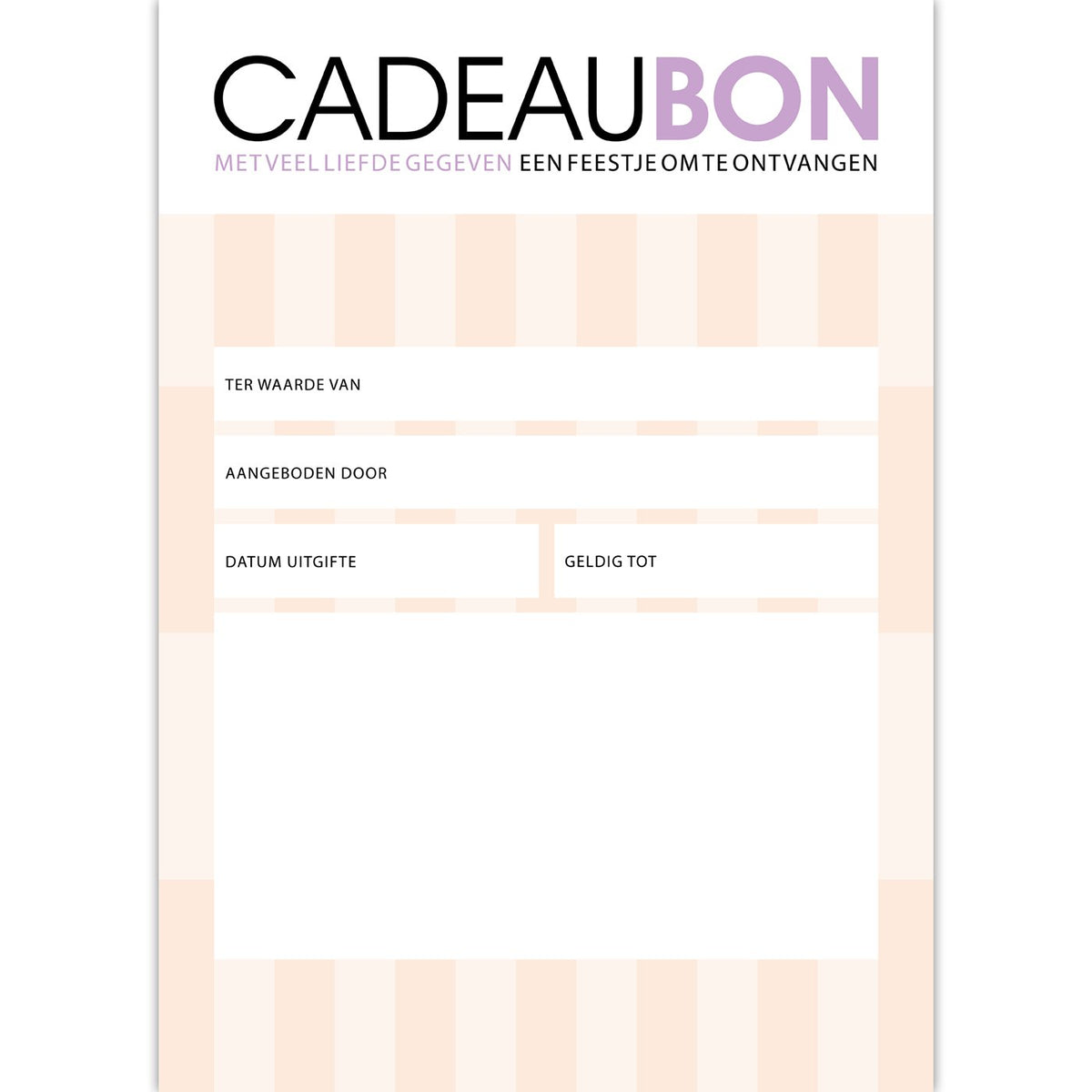 Cadeaubonnen Colorblocking – 25 stuks