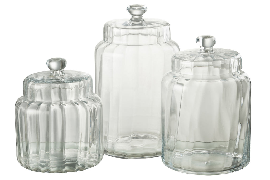 J-Line Voorraadpot Elia Glas Transparant Large
